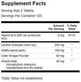 Lecithin, Kelp, B -6 in jabolčni kis 428 mg - 240 tablet
