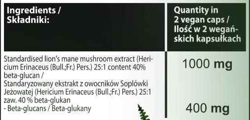 Levja griva | 40% beta -glukanov - 60 kapsul