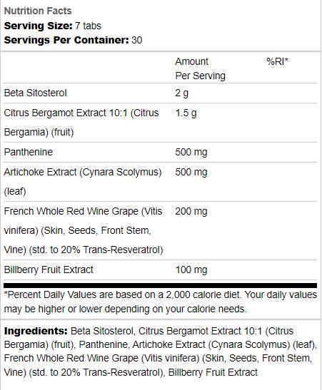 Lipid | Z Bergamotom in beta -sitosterolom - 210 tablet
