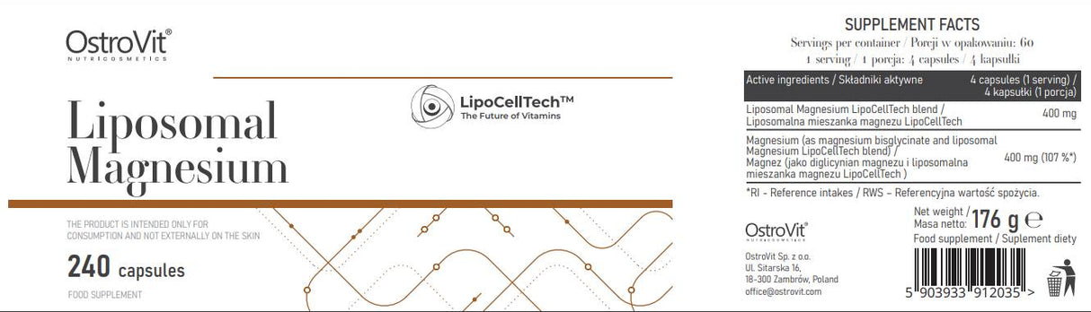 Liposomski magnezij | Kapsule LipocellTech ™ 240