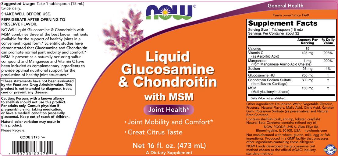 Tekoči glukozamin in hondroitin z MSM - 473 ml