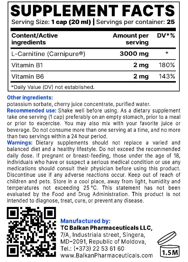 Tekoči L-karnitin BP | Carnipure® - 500 ml
