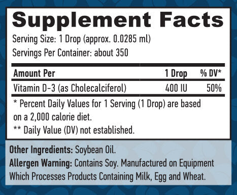 Tekoči vitamin D-3 400 iu / 10ml