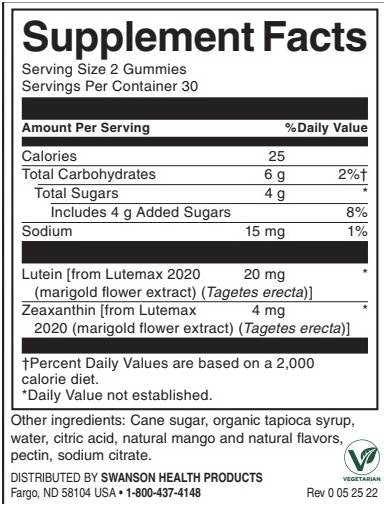 Lutein & Zeaxanthin Gummies | Mango - 60 žvečilnih tablet