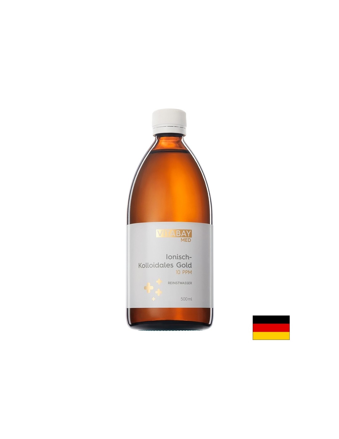 MED Kolloidales Gold - Koloidno zlato 10 PPM - visoko koncentrirano (99,99% čistost), 500 ml <tc>Vitabay</tc>