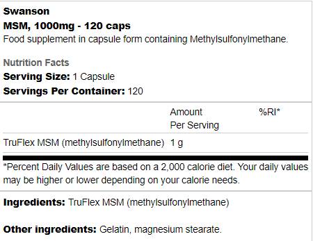 MSM 500 mg 250 kapsul