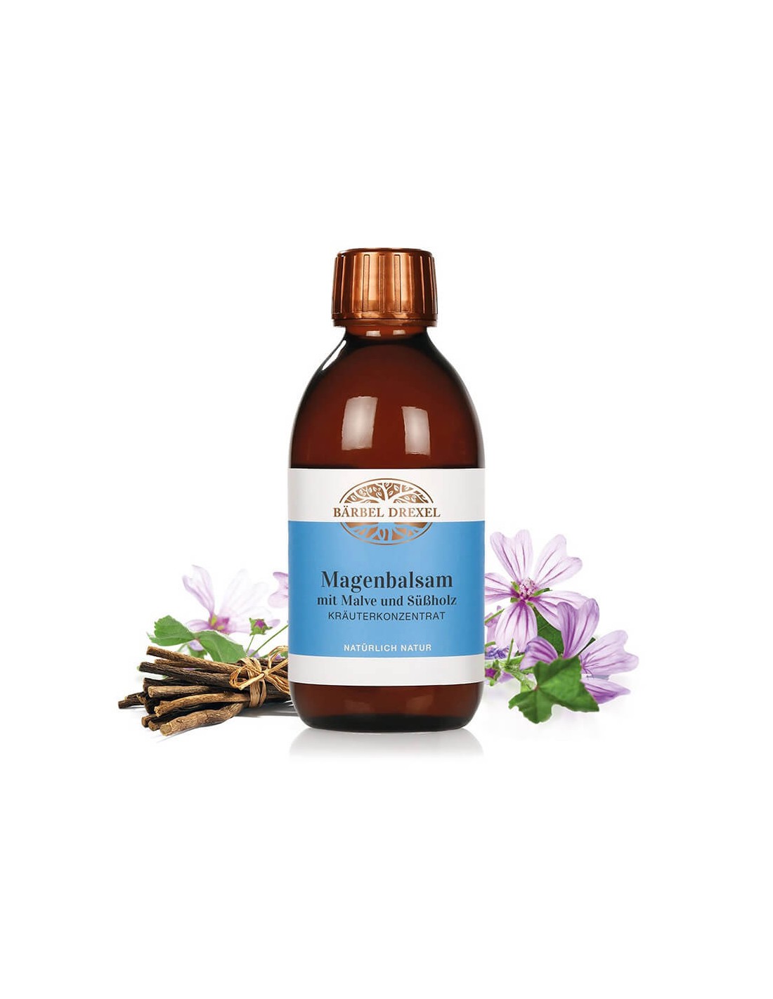 Magenbalsam mit Malve und Süßholz Kräuterkonzentrat / Balzam za želodec s koncentratom sleza in sladkega korena, 250 ml <tc>Bärbel Drexel</tc>