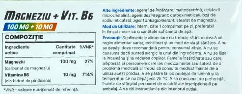 Magnezij 100 mg + vitamin B6 10 mg - 30 tablet