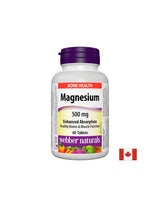 Magnezij 500 mg x 60 tablet z optimalno absorpcijo <tc>Webber Naturals</tc>