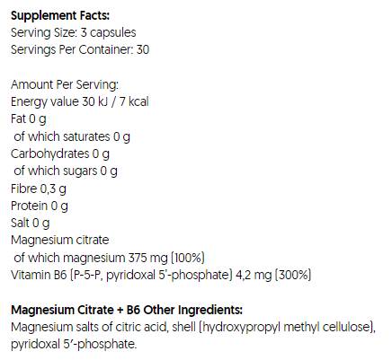 Magnezijev citrat 375 mg + B6 | P-5-P-90 kapsul