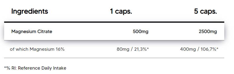 Magnezijev citrat 500 mg - 150 kapsul