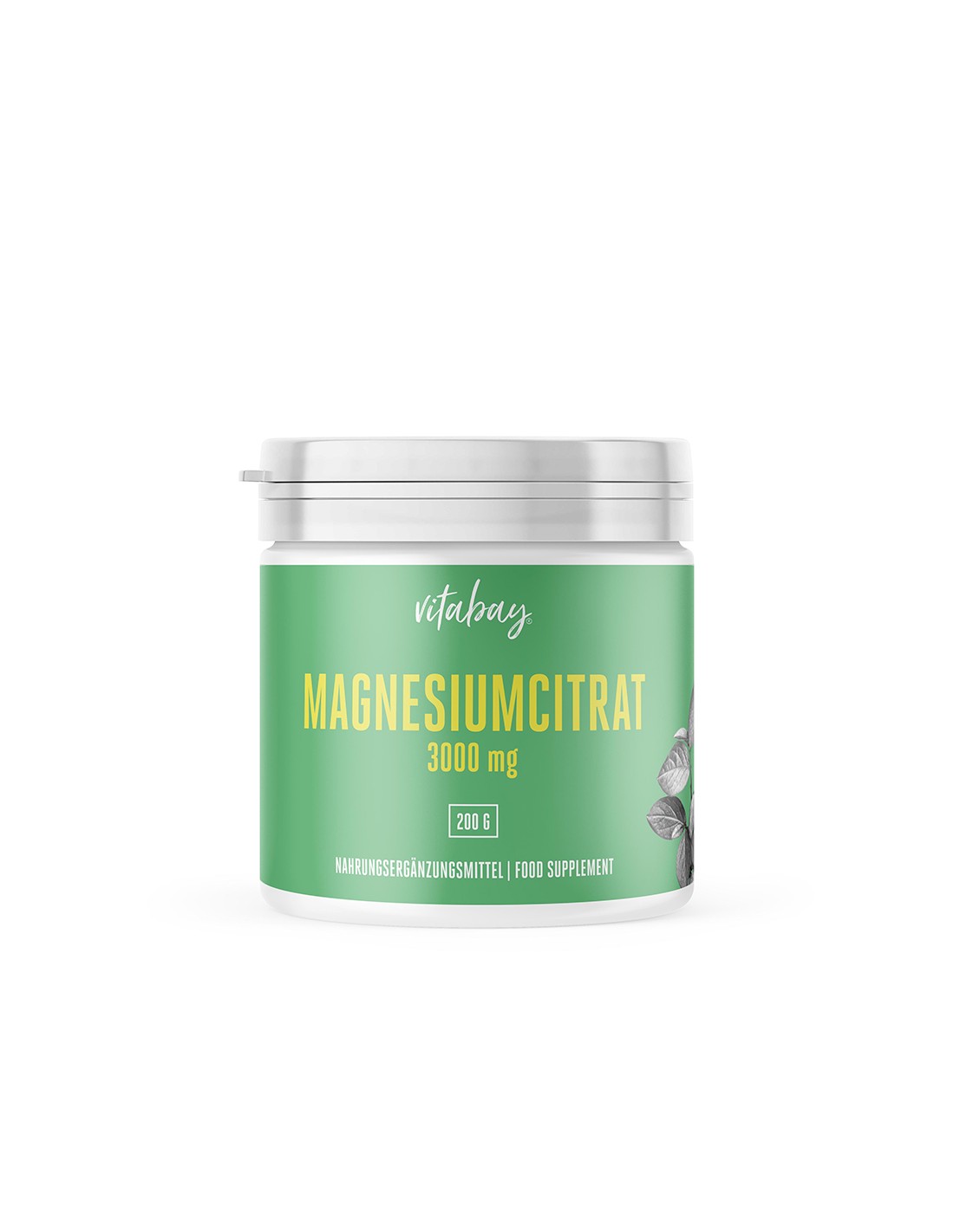 Magnesiumcitrat - magnezijev citrat v prahu, 100% veganski, 200 g <tc>Vitabay</tc>