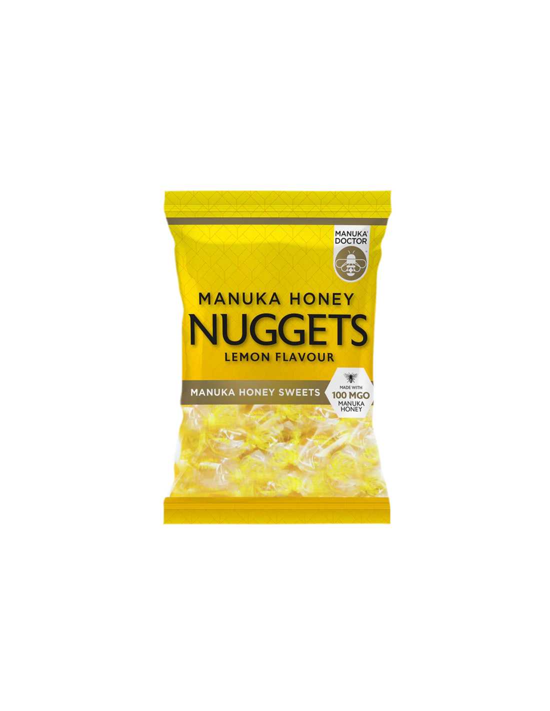 Manuka Honey Nuggets limonin okus, narejen s 100 MgO Manuka med, 120 g