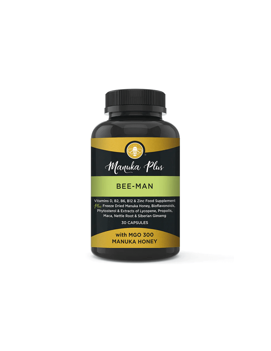 Manuka Plus Bee Man z MGO 300 - Manuka Honey - Formula za moške z Manuka Honey MGO 300, 30 Kapsule