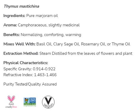 Marjoram Oil | 100% čisti timus mastichina - 30 ml