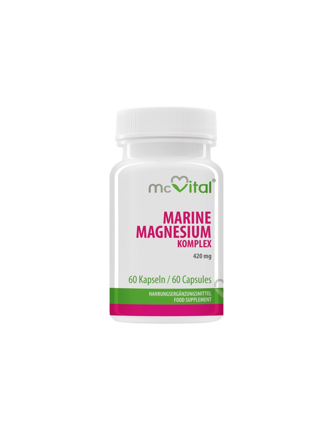 McVital® Marine Magnesium Komplex - Morski magnezijev kompleks 420 mg, 60 kapsul <tc>Vitabay</tc>