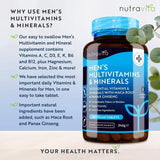 Moški multivitamini in minerali 180 veganskih tablet