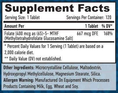 Metilni folat 400 mcg / 120 zavihkov