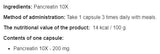 Pancreatin 10x 200 mg - 100 kapsul