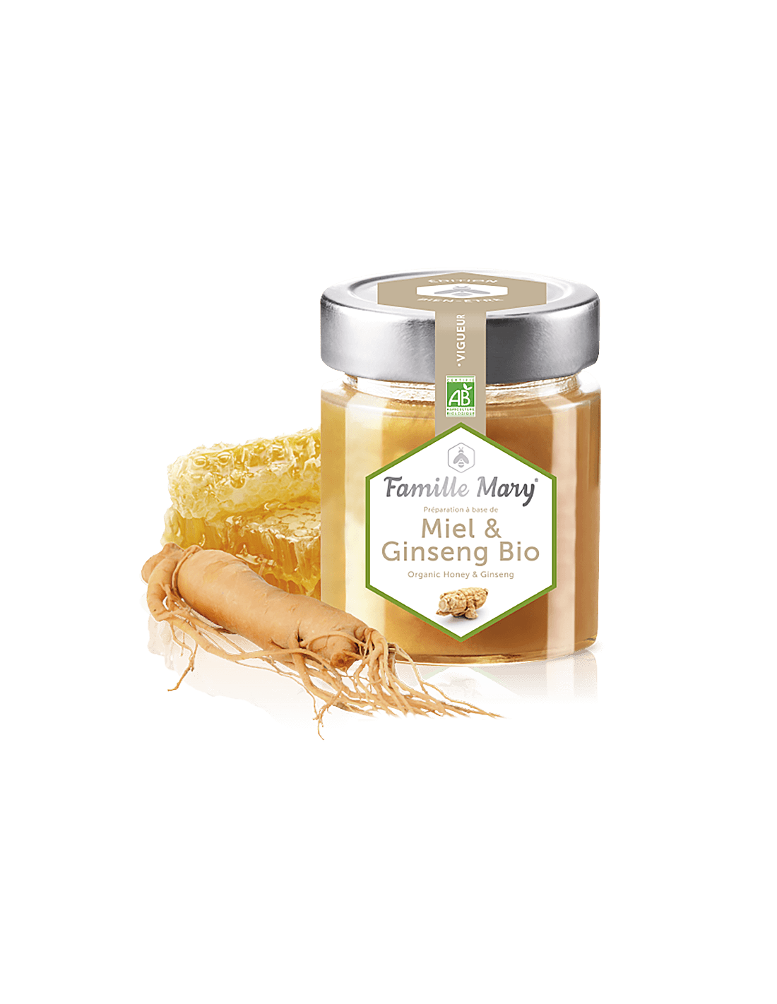 Miel & Ginseng Bio / Organic Honey iz Forest Flowers + Ginseng, 170 G Famille Mary