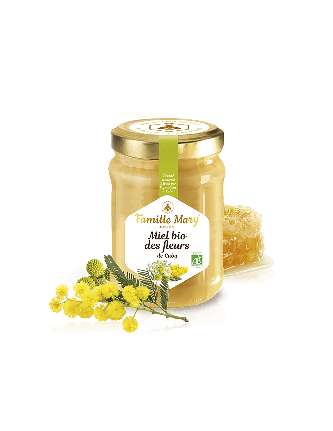 Organic Royal Palm in Mimosa Honey (z otoka Kuba) - Miel Bio de Fleurs de Cuba, 230 g