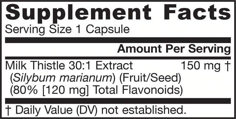 Mlek Thistle 150 mg | Standardizirani 30: 1 ekstrakt - 100 kapsul