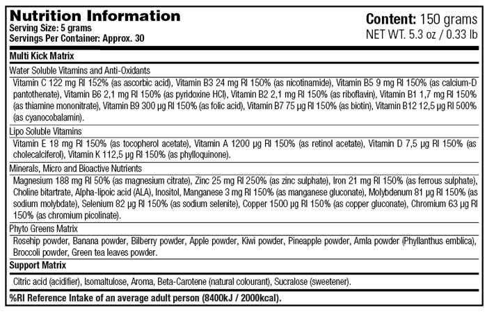 Zdravstvena formula Multi Kick / naslednja generacija - 150 gramov