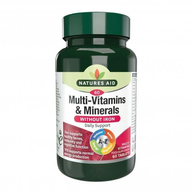 Multi-vitamini in minerali brez železa (več vitamini in minerali) 60 tablet Naturesaid
