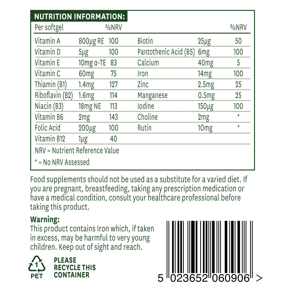 Multi-vitamini in minerali (več vitamini in minerali) 90 softgels Naturesaid