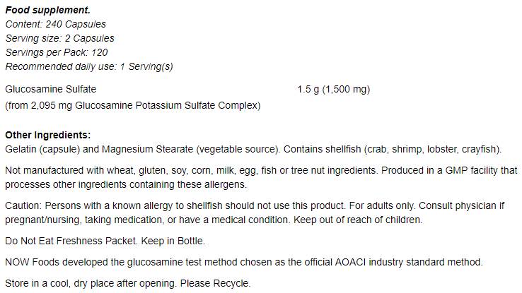 Glukozamin sulfat 750 mg - 240 kapsul