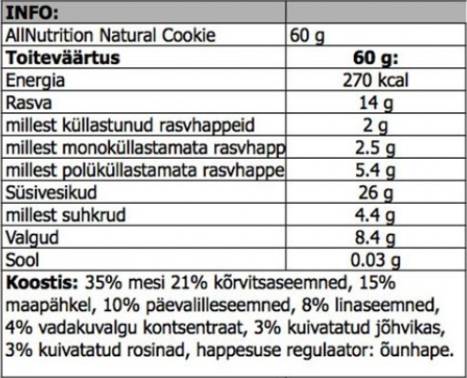 Naravni piškotek - 60 gramov