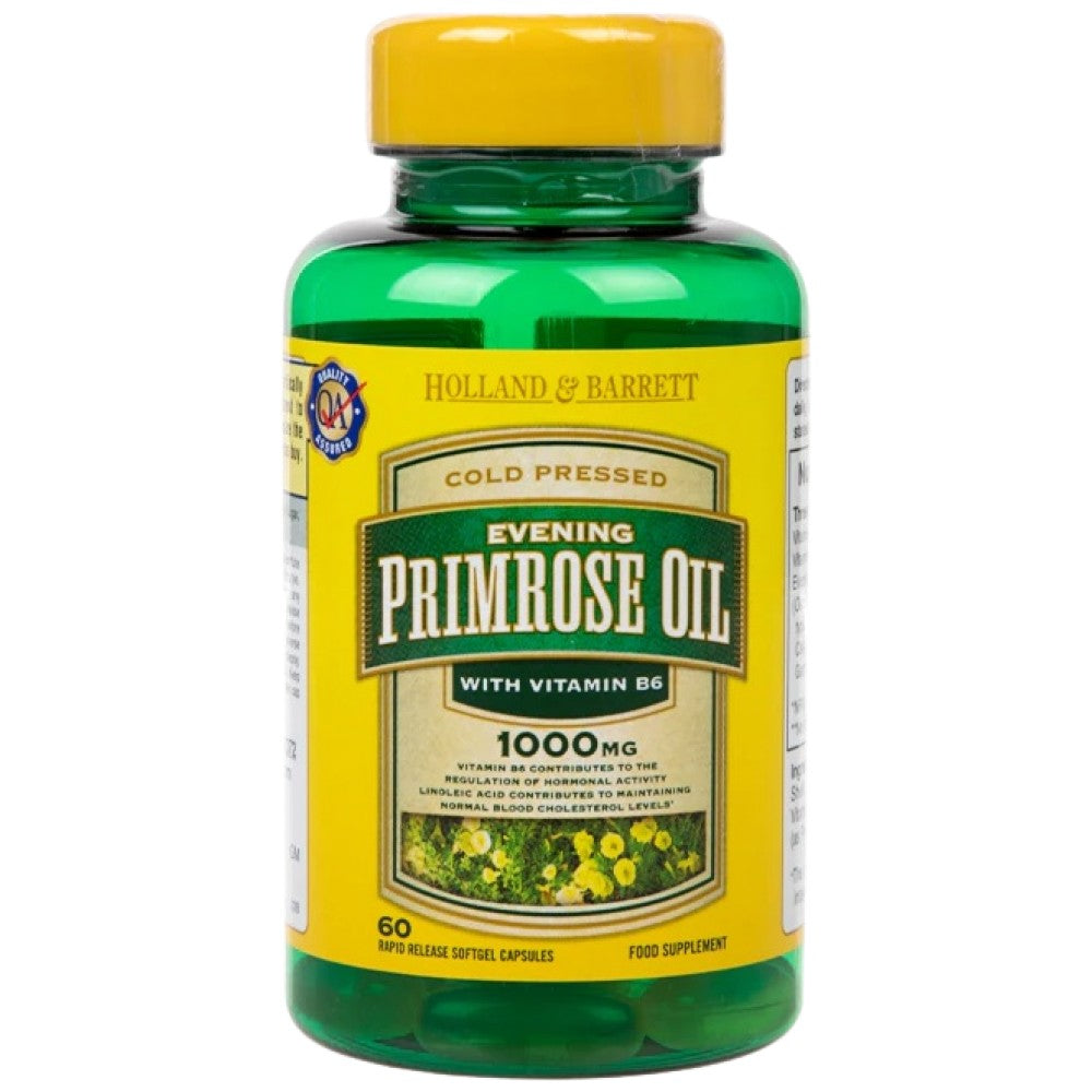 Naravni večerni primrose olje 1000 mg | Plus vitamin B6 - 60 kapsul