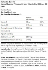 Naravni večerni primrose olje 1000 mg | Plus vitamin B6 - 60 kapsul