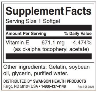 Naravni vitamin E 1000 iu - 100 gel kapsul