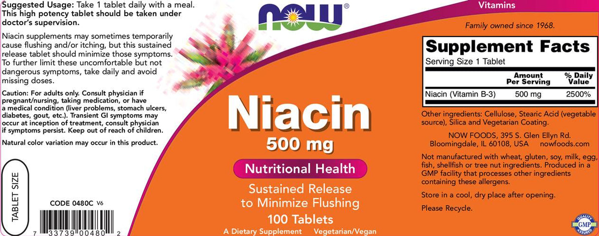 Niacin 500 mg - 100 tablet