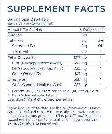 Nordijska lepotna omega-3 | Z oljem borage - 60 gel kapsul