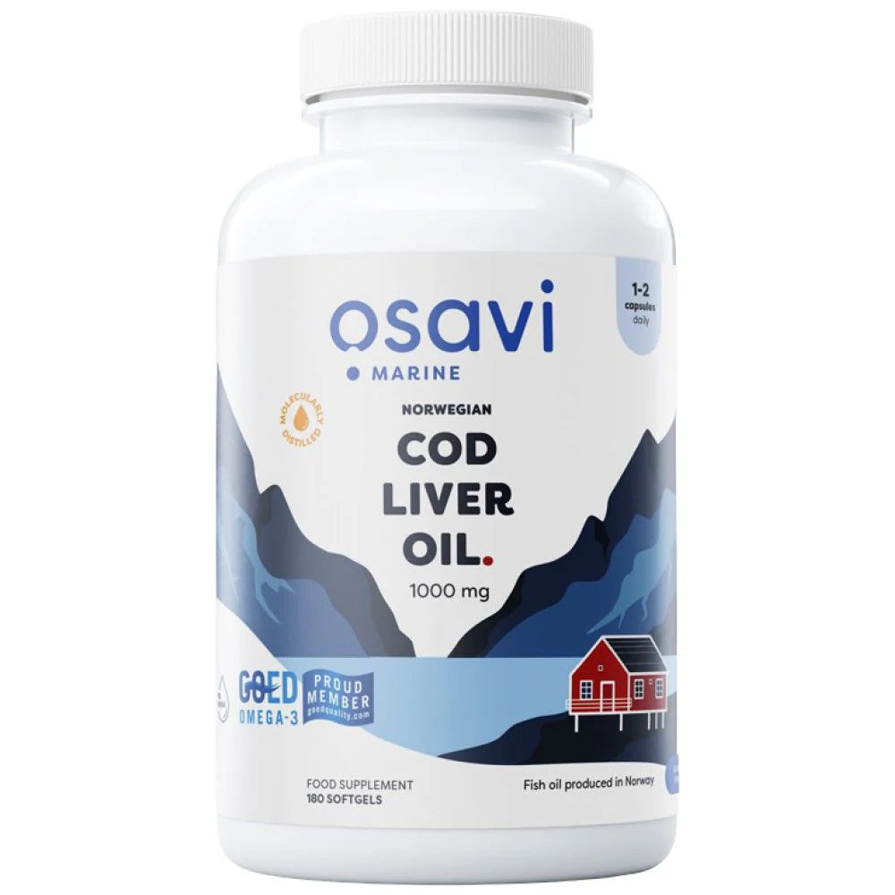Norveško olje jetrne trske 1000 mg | Aromatizirano limono - 180 gel kapsule