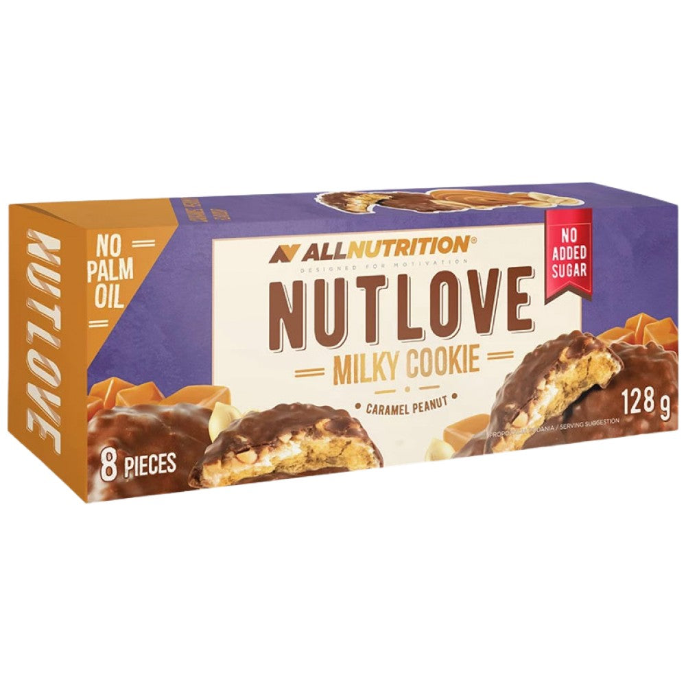 Nutlove mlečni piškotek | Karamela in arašid - 128 gramov