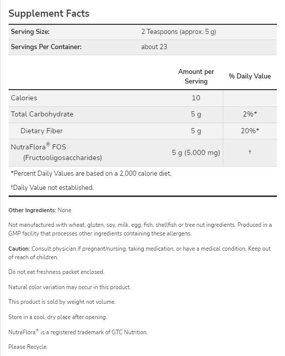 Nutraflora® Fos v prahu - 113 gramov