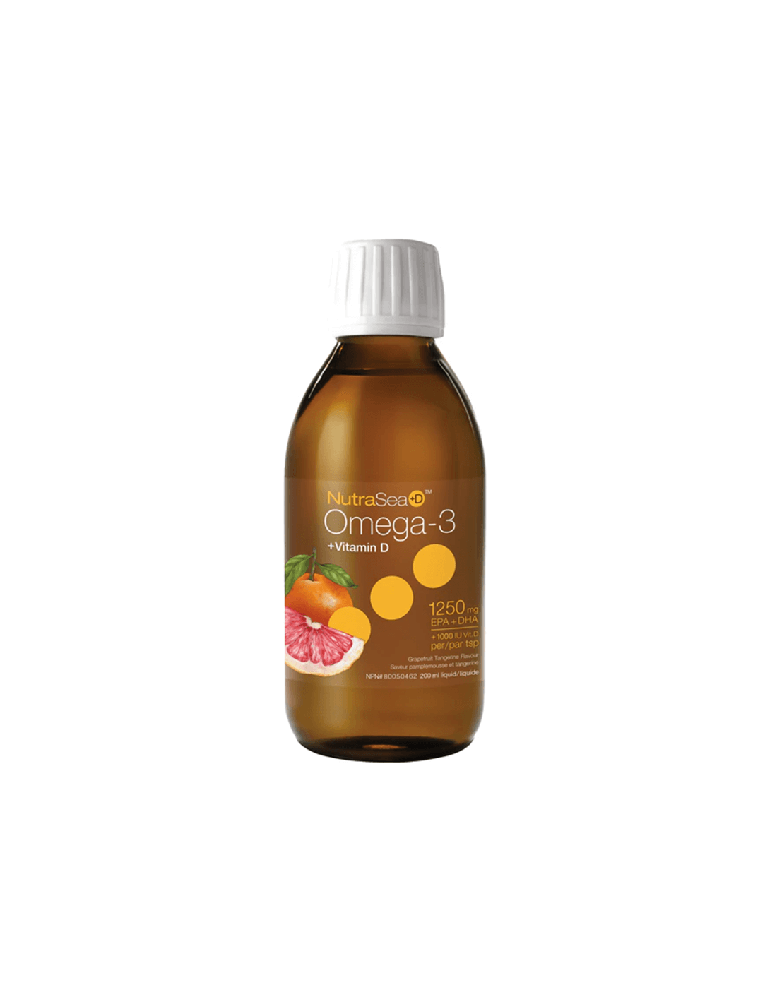 Nutrasea + D ™ omega-3 1250 mg + vitamin D 1000 iu-omega-3 + vitamin D3, 200 ml Narava pot