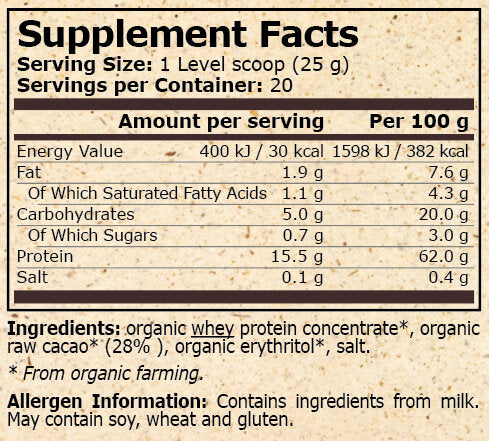 <tc>Pure Nutrition</tc> - BIO SIROTKINE BELJAKOVINE S KAKAVOM - 500 g