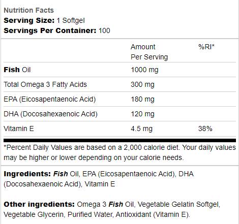 Omega 3 1000 mg - 100 gel kapsul
