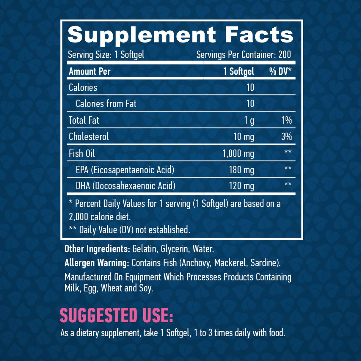Omega 3 1000mg. / 200 SoftGels