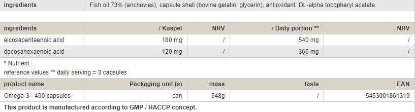Omega 3 - 400 gel kapsul