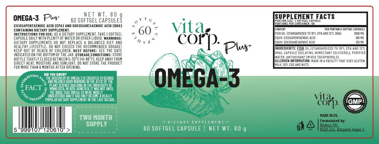 Omega -3 ribje olje 1000 mg - 60 gel kapsul