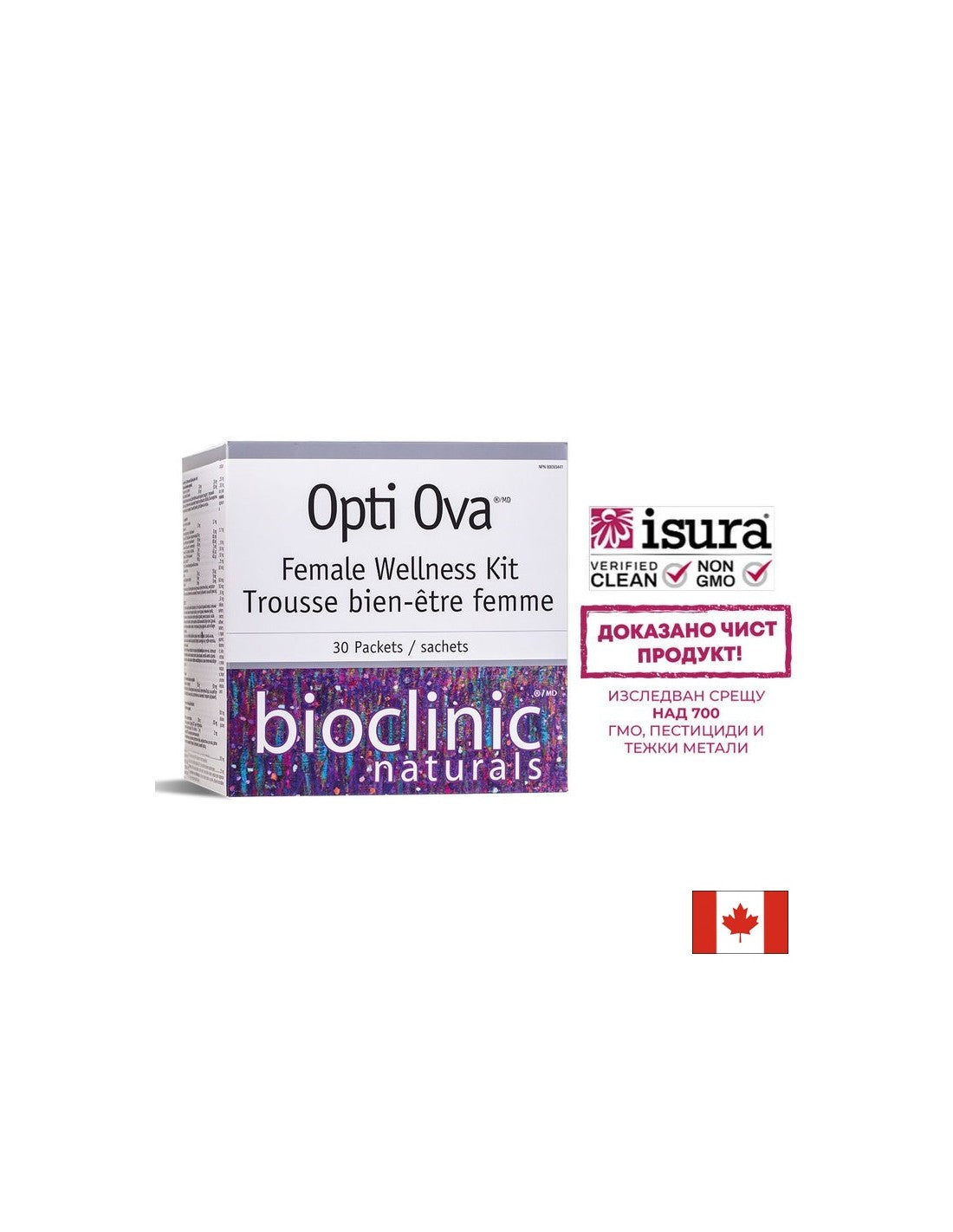 Opti Ova™ Female Wellness Kit - Program plodnosti za ženske, 30 paketov <tc>Natural Factors</tc>