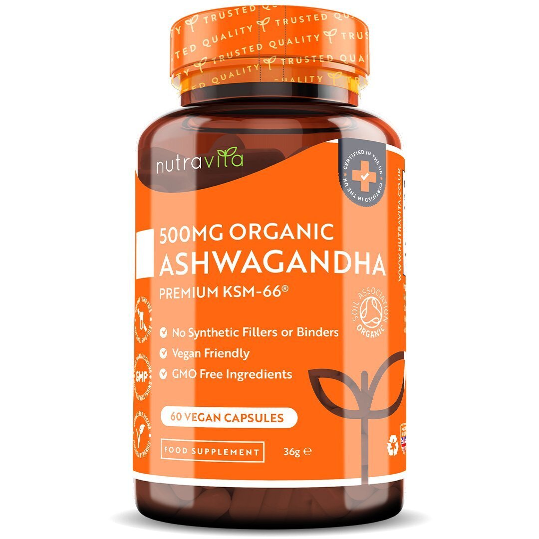Organic Ashwagandha KSM 66 - Bio Ashwagandha 500 mg 60 Veganskih kapsul
