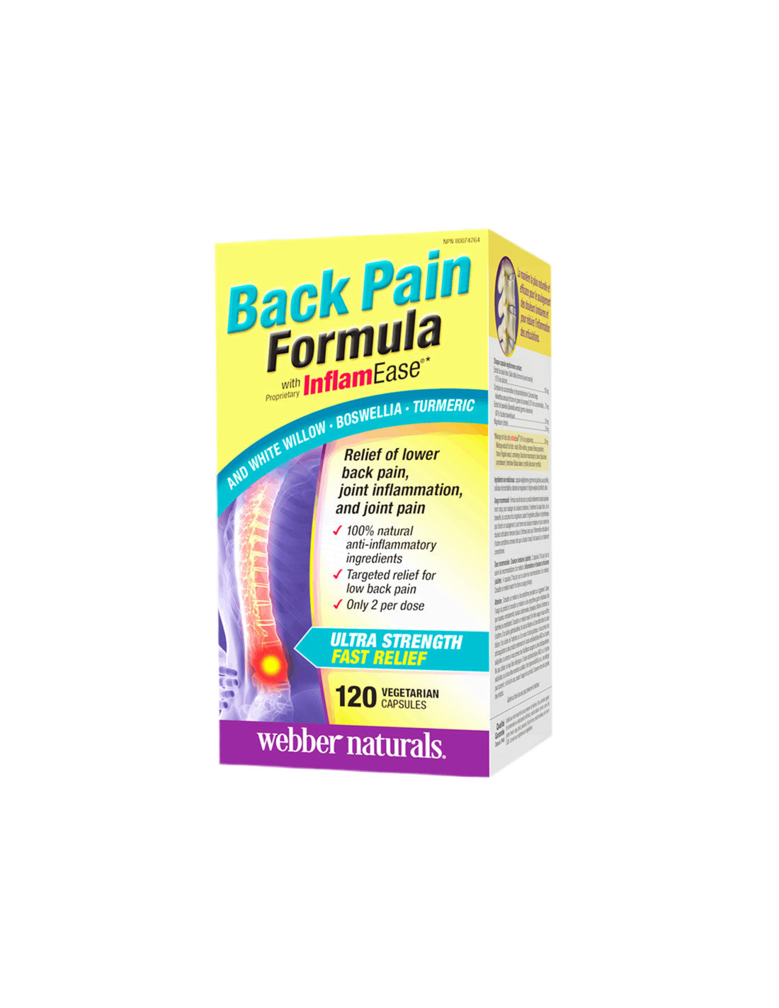 Osteo lajšanje bolečin v hrbtu z inflamease®/ formula za bolečine v hrbtu in sklepih x 120 kapsul