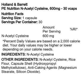 PE prehrana | N-acetil cistein 600 mg 30 kapsul