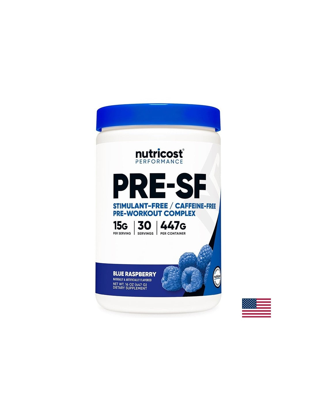 Pred-SF kompleks pred vadbo, 447 g v prahu, modri malinovi okus, 30 odmerkov
